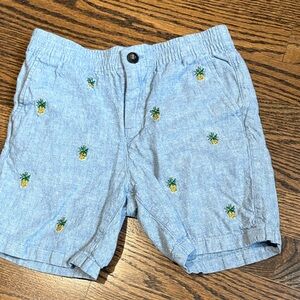 Janie and Jack Light Blue Pineapple Shorts